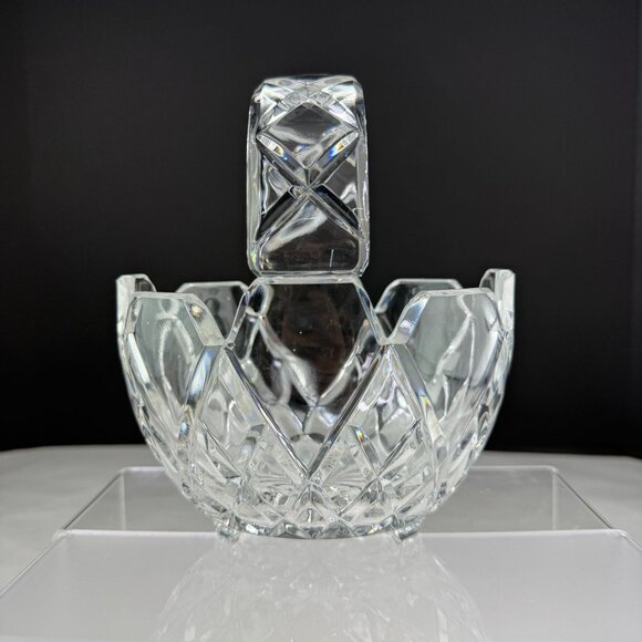 Vintage Lead Crystal Basket Candy Dish - Picture 3 of 12